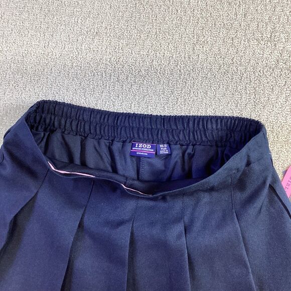 IZOD‎ Navy Pleated School Skirt Girls 10.5 Plus Uniform Skort New With Tags - Picture 3 of 5